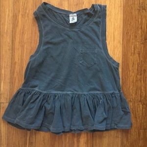 We the free peplum t-shirt in charcoal grey size small